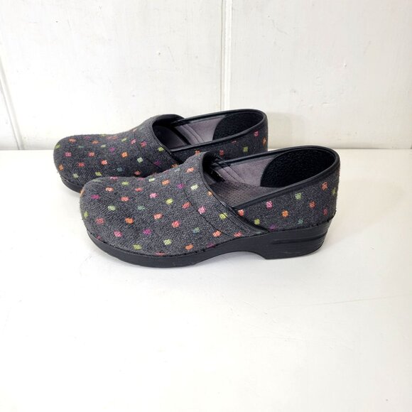 Dansko Shoes - Dansko Vegan Professional Clogs Multicolor Polka Dot Black Slip-On Comfort Shoes